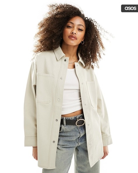 Women Oversized Twill Jacket