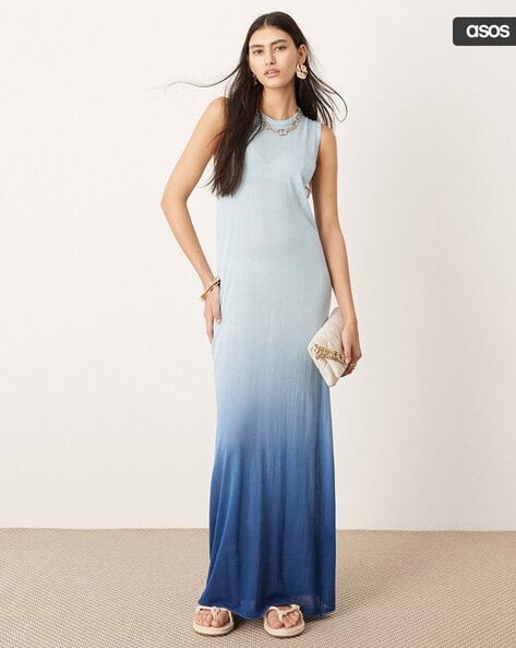 Women Ombre-Dyed Maxi Column Dress