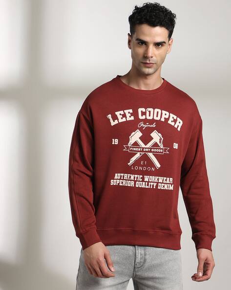 Buy Rust Sweatshirt & Hoodies for Men by LEE COOPER Online | Ajio.com