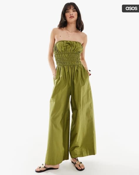 Floral Shirred Bandeau Jumpsuit