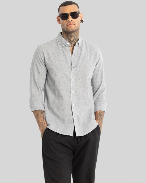 Men Slim Fit Shirt with Full Sleeves