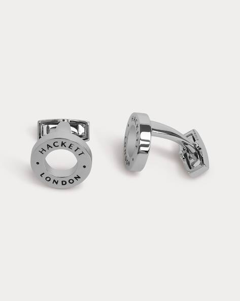 Buy Hackett London Silver Engraved Logo Cufflinks Silver Color