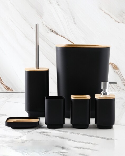 Rae outlet Dunn 6 piece all black bathroom set