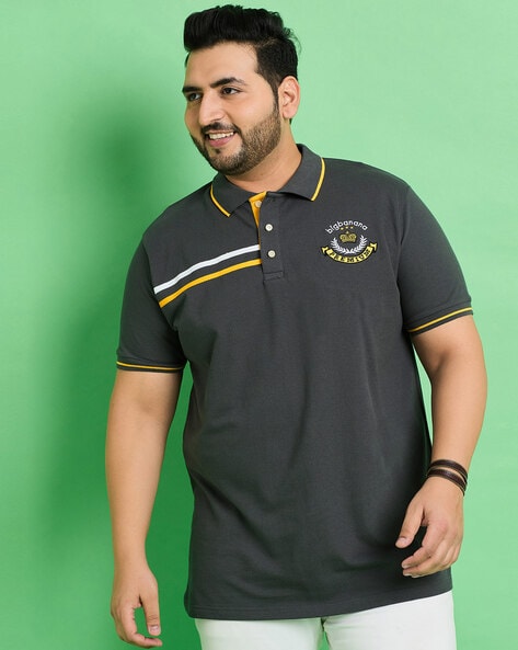 Men Embroidered Regular Fit Polo T-Shirt