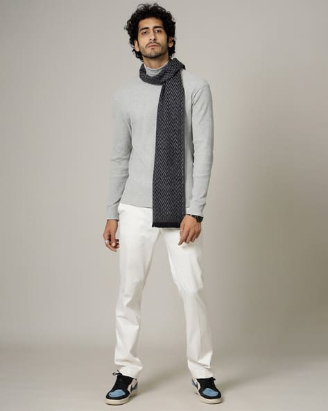 Men Chevrons Print Scarf