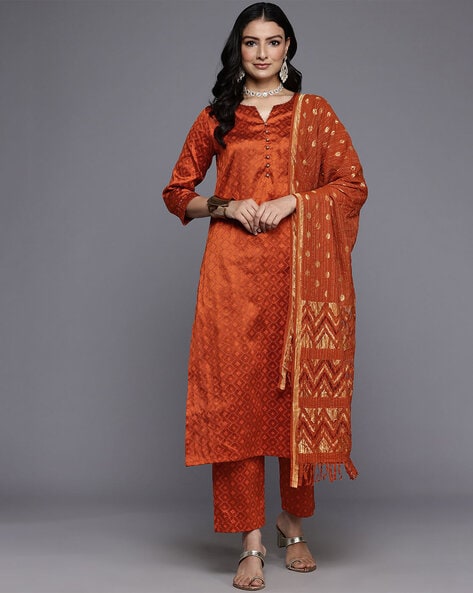 Women Embroidered Straight Kurta Set Price in India