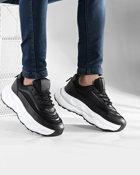 Men Panelled Low-Top Lace-Up Casual Shoes