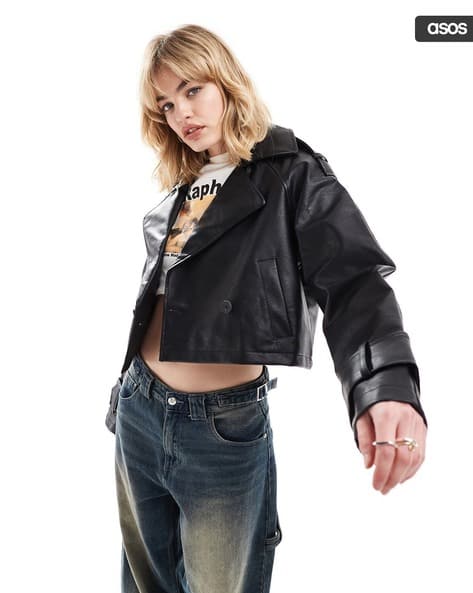 Women Cropped Trench Coat