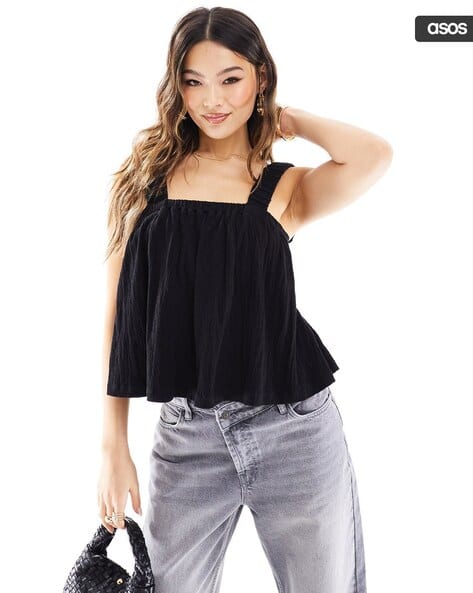 Women Strappy Tie-Back Smock Top - Main Image