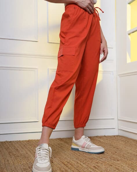 Buy Orange Trousers Pants for Women by FITHUB Online
