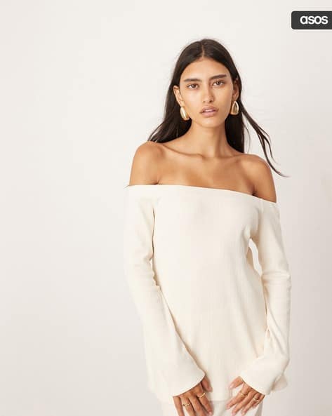 asos white bardot top