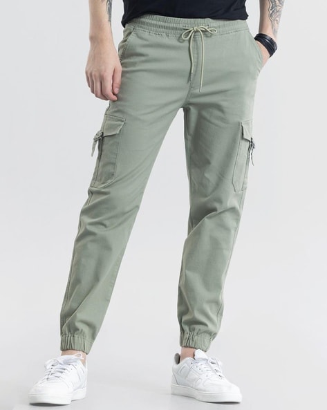 Mid-Rise Joggers with Drawstring Waist