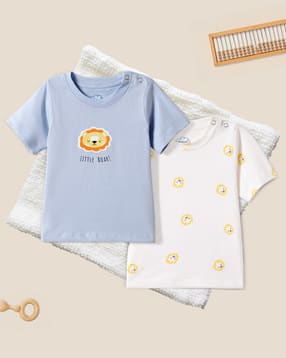 nauti nati Girls Pack of 2 Printed Slim Fit Round-Neck T-Shirts-picture-11