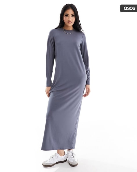 Long sleeve t shirt maxi dress best sale