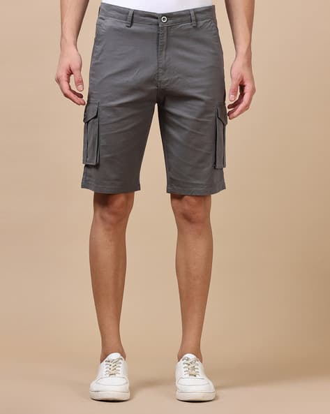 Men Flat-Front Regular Fit Cargo Shorts