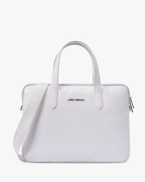 Lino Perros Women Croc-Embossed Laptop Bag