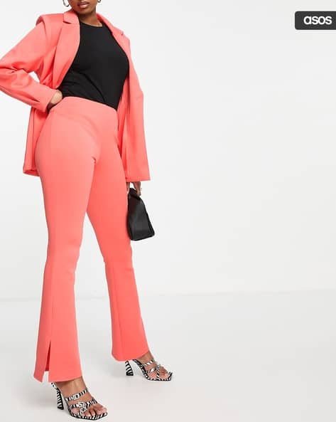 Buy Coral Pink Trousers Pants for Women by ASOS DESIGN Online