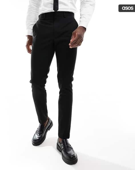 Men Skinny Fit Suit Trousers