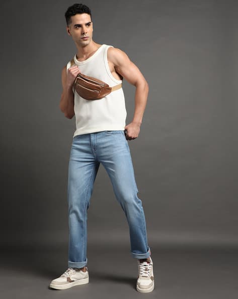 Men Mid-Wash Slim Fit Jeans