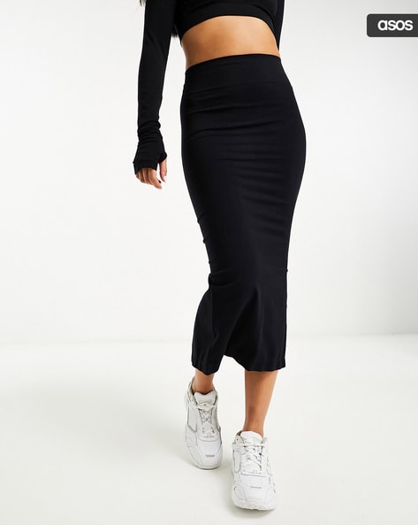 Asos midi skirt black best sale