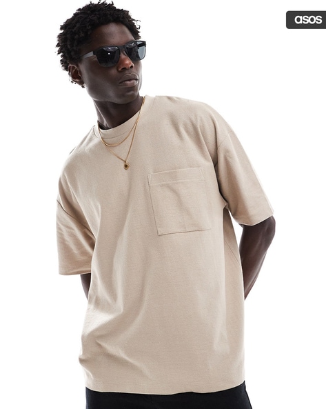 Buy Beige Tshirts for Men by ASOS DESIGN Online Ajio