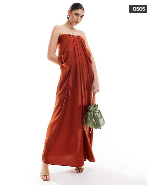 Buy Burnt Red Dresses for Women by ASOS DESIGN Online | Ajio.com