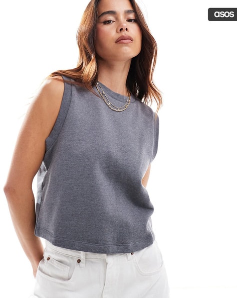 Buy Grey Marl Tops for Women by ASOS DESIGN Online