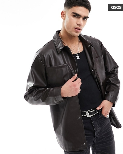 Leather jacket asos mens best sale