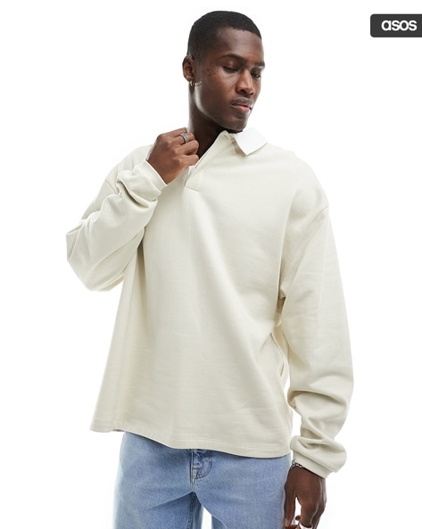 Men Oversized Ruby Polo Sweatshirt