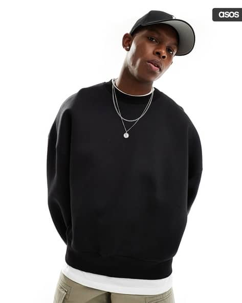 Buy Black Sweatshirt \u0026 Hoodies for Men by ASOS DESIGN Online | Ajio.com