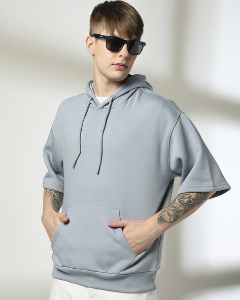 Men Regular Fit Hoodie with Kangaroo Pocket