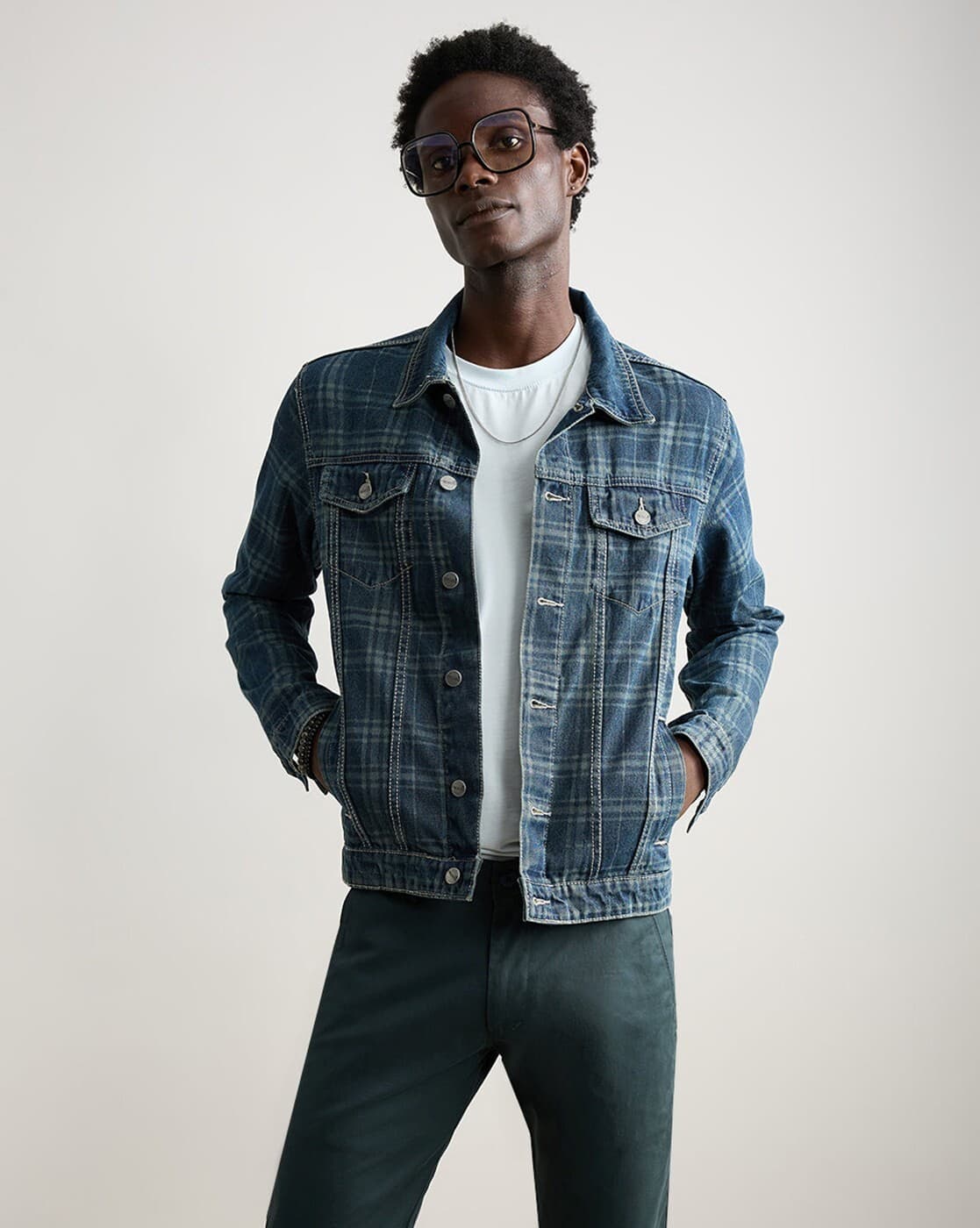 checked over jacket checked andequal Andequal checked over jacket