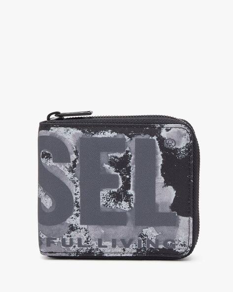 Buy DIESEL Rave Rave Bi-Fold Coin Zip Wallet | Black Color Men