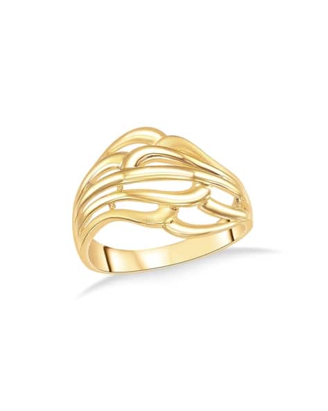 Women Yellow Gold Net Elegance Cocktail Ring