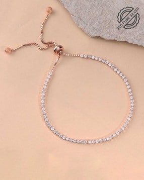 Women Sterling Silver Rose Gold-Plated Bracelet-image-41
