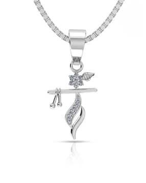 miss highness Women Sterling Silver Shri Krishna Flute Pendant with Chain-picture-33