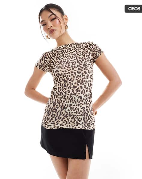 Womens Tops Short Sleeve Leopard Shirt Buy Leopard Tops For