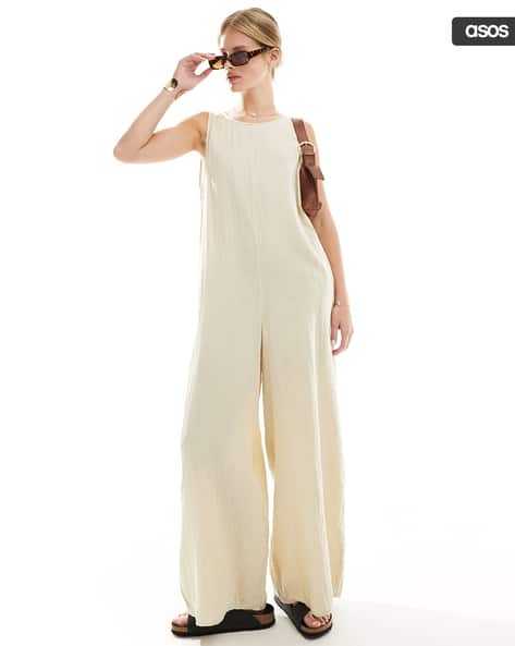 Women Crew-Neck Culotte Jumpsuit