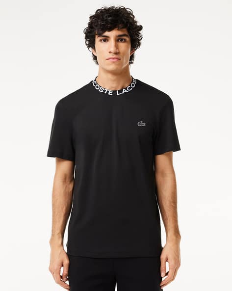 Men Logo Embroidered Regular Fit Round-Neck T-Shirt