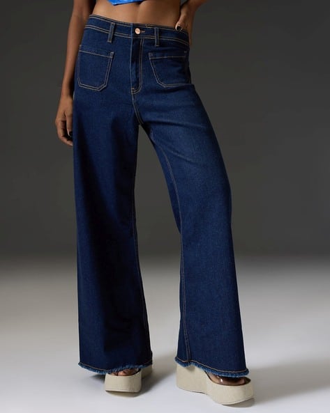 Women Lightly Washed Flared Jeans