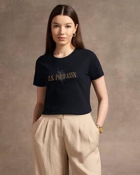 u.s. polo assn. Women Brand Print Regular Fit Round-Neck T-Shirt-picture-37