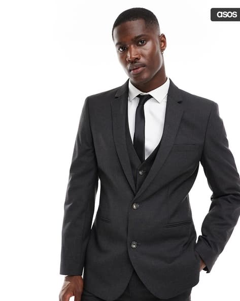 Men Single-Breasted Skinny Fit Suit Blazer