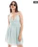 Women Swiss-Dot Strappy Mini Sundress