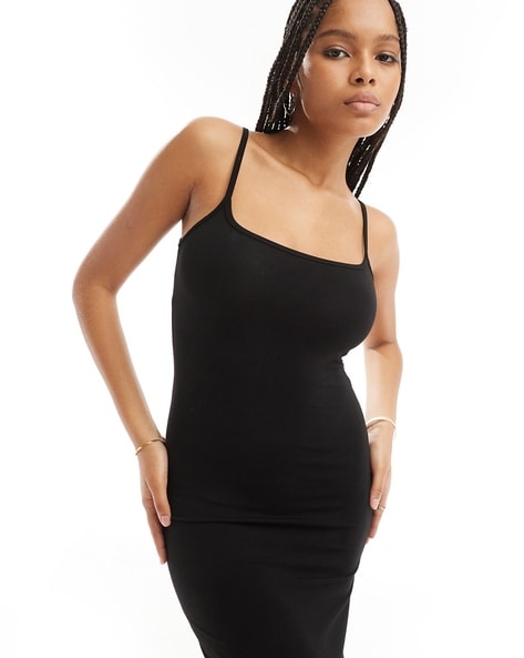 Black cami midi dress online