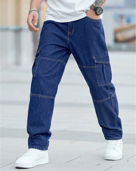 Flap Pocket Jeans Mens Buy Blue Jeans For Men By Vooter Online