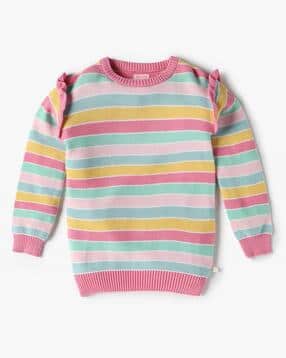 Girls Striped Cotton Sweatshirt-image-8