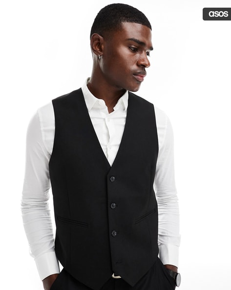 Mens black tuxedo waistcoat hotsell