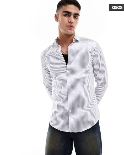 Men Striped Smart Slim Fit Shirt