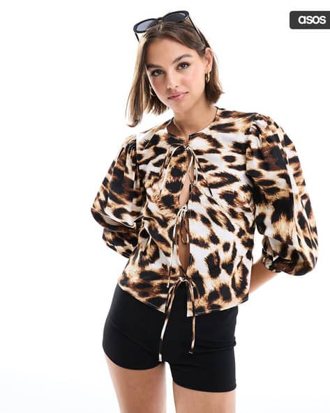 asos leopard top