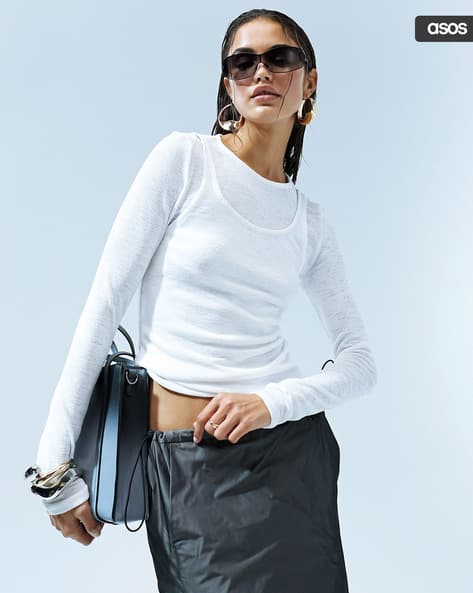asos white long sleeve top